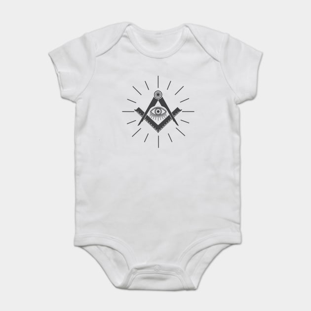 Masonic symbol Baby Bodysuit by Razym